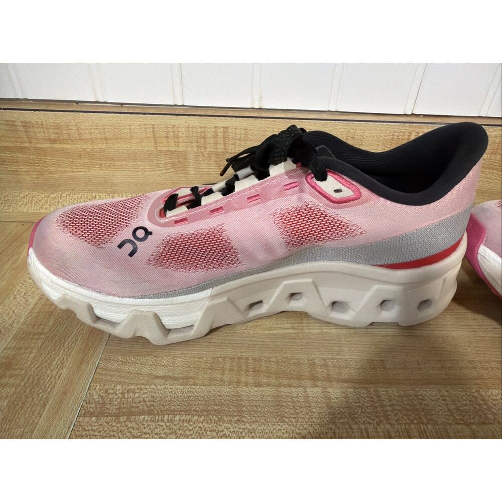 On Cloudmonster Hyper Pink Red Cream Running Shoes Sneakers Women's 7 Walking - Picture 4 of 14